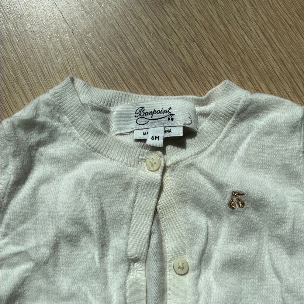 Bonpoint Ivory Knit Cardigan